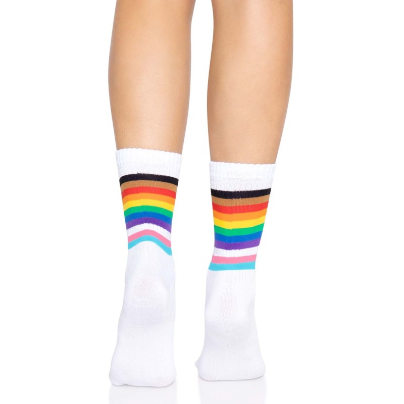 Шкарпетки жіночі в смужку Leg Avenue Pride crew socks Rainbow, 37–43 розмір