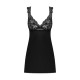 Сорочка бебі-дол з мереживом на грудях Obsessive Donna Dream babydoll XL/2XL Black, стрінги