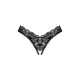 Мереживні стрінги Obsessive Donna Dream crotchless thong XS/S Black, відкритий доступ