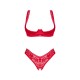 Комплект білизни Obsessive Lacelove cupless 2-pcs set M/L Red, відкритий доступ, відкриті груди
