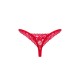 Мереживні стрінги Obsessive Lacelove thong XL/2XL Red, низька посадка