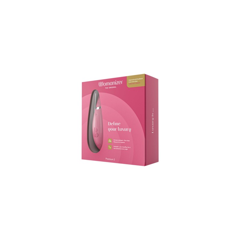 Вакуумний кліторальний стимулятор Womanizer Premium 2 - Raspberry, функції Autopilot та Smart Silence