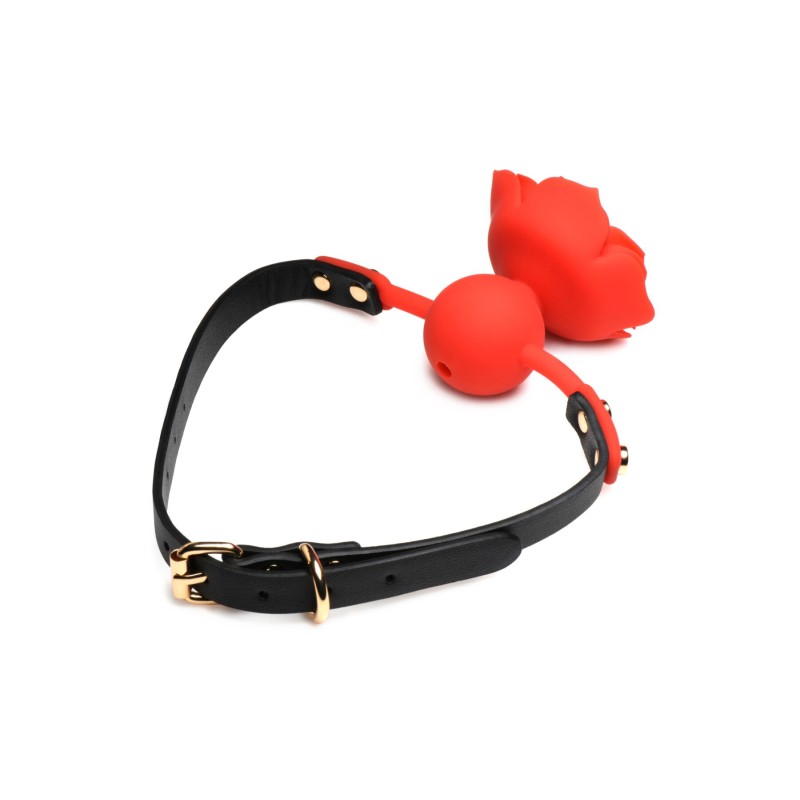 Силіконовий кляп з трояндою Master Series: Blossom Silicone Rose Gag – Red