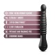 Пульсатор Blush Temptasia – Lazarus Thrusting Dildo – Black, ребристий стовбур, 3 швидкості