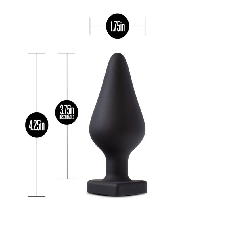 Анальна пробка Blush Temptasia – Fuck Me Anal Plug – Black, основа у вигляді сердечка