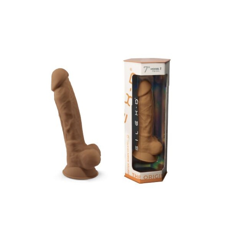 Фалоімітатор SilexD Johnny Caramel (MODEL 1 size 7in), двошаровий, силікон + Silexpan, діаметр 3,8см