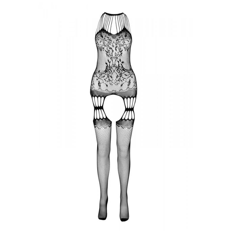 Бодистокинг с множеством бретелей Passion BS095 One Size, white, имитация пояса и чулок, с доступом