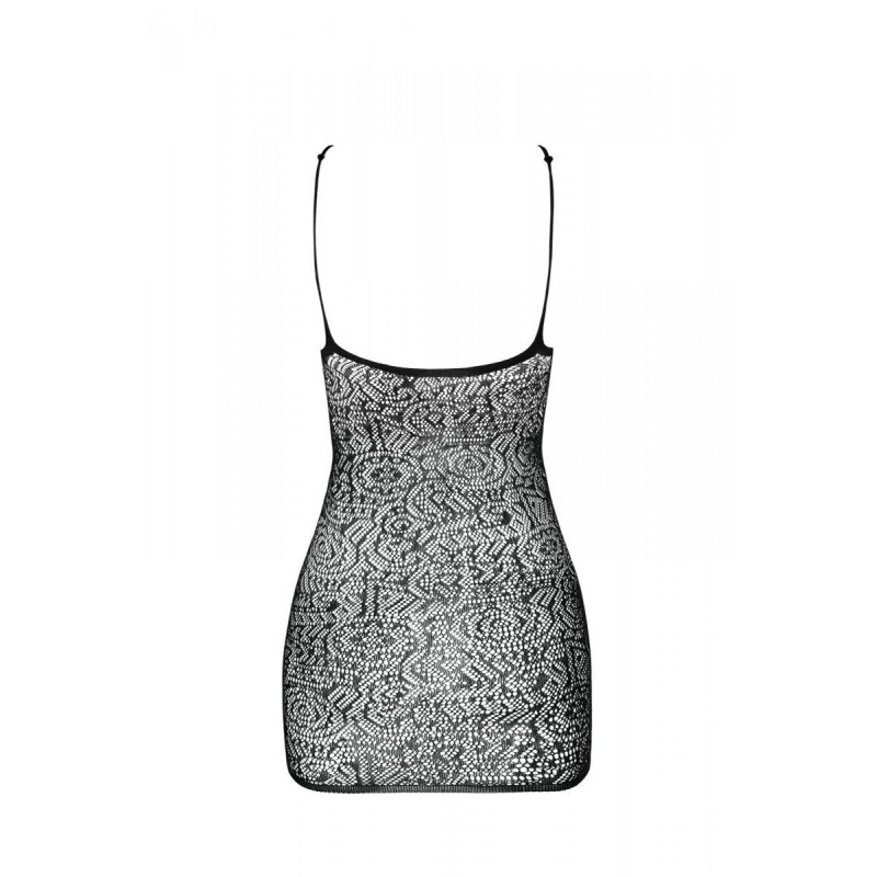 Ажурна мінісукня на тонких бретелях Passion BS096 One Size, red, плетіння на грудях