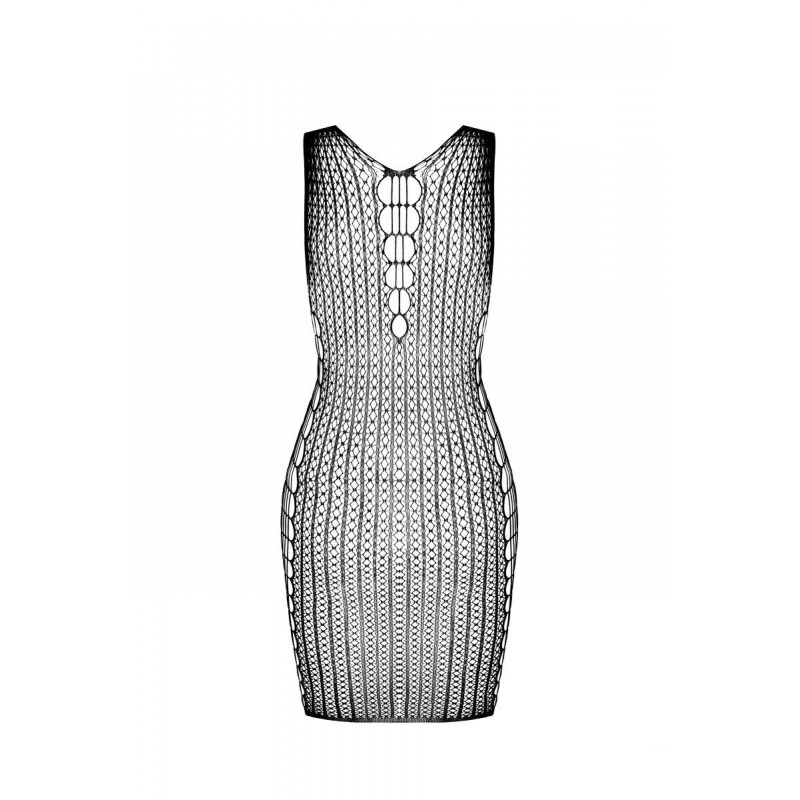 Мини-платье с вертикальным узором Passion BS097 One Size, red, плетение по бокам