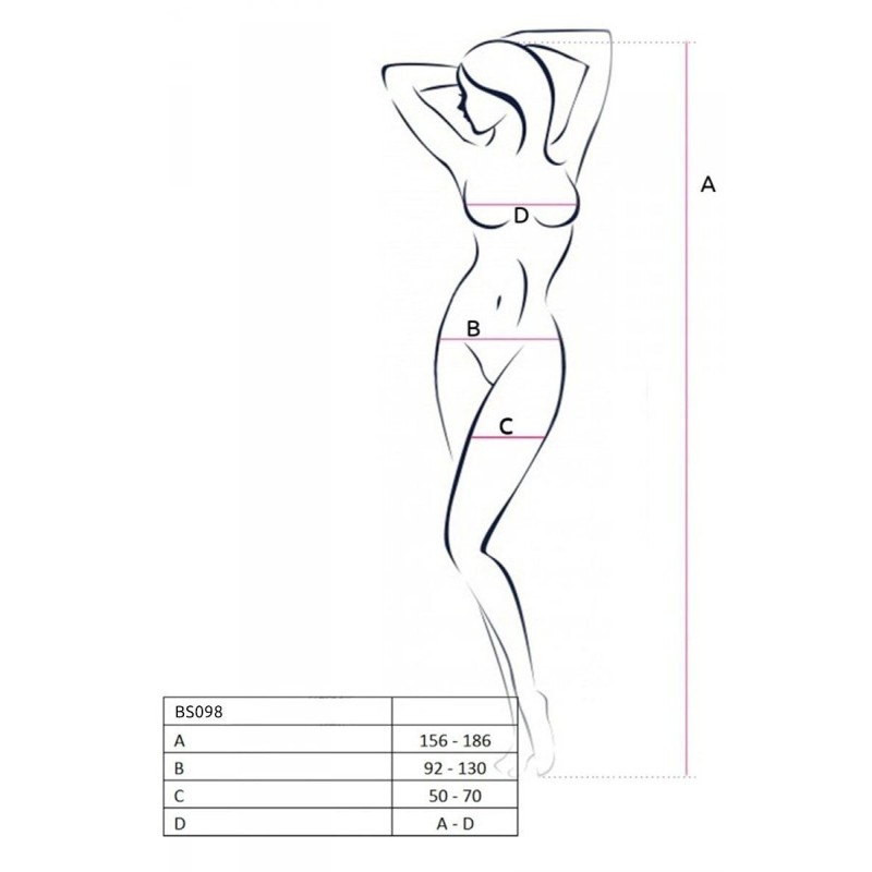 Бодістокінг з крилами Passion BS098 One Size, white, середня сітка, відкритий доступ
