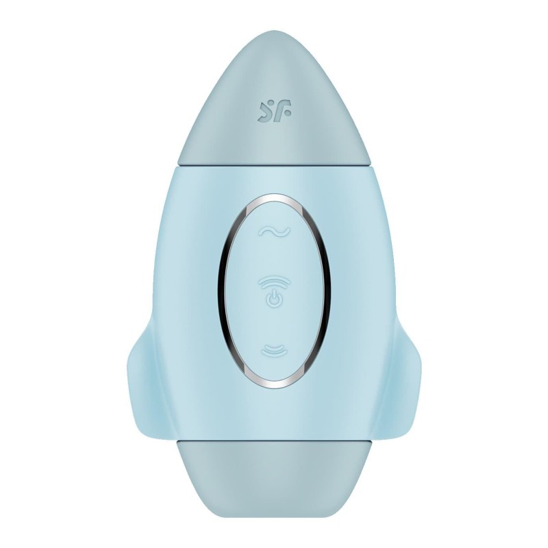 Вакуумний стимулятор з вібрацією Satisfyer Mission Control Blue, 2 незалежні мотори