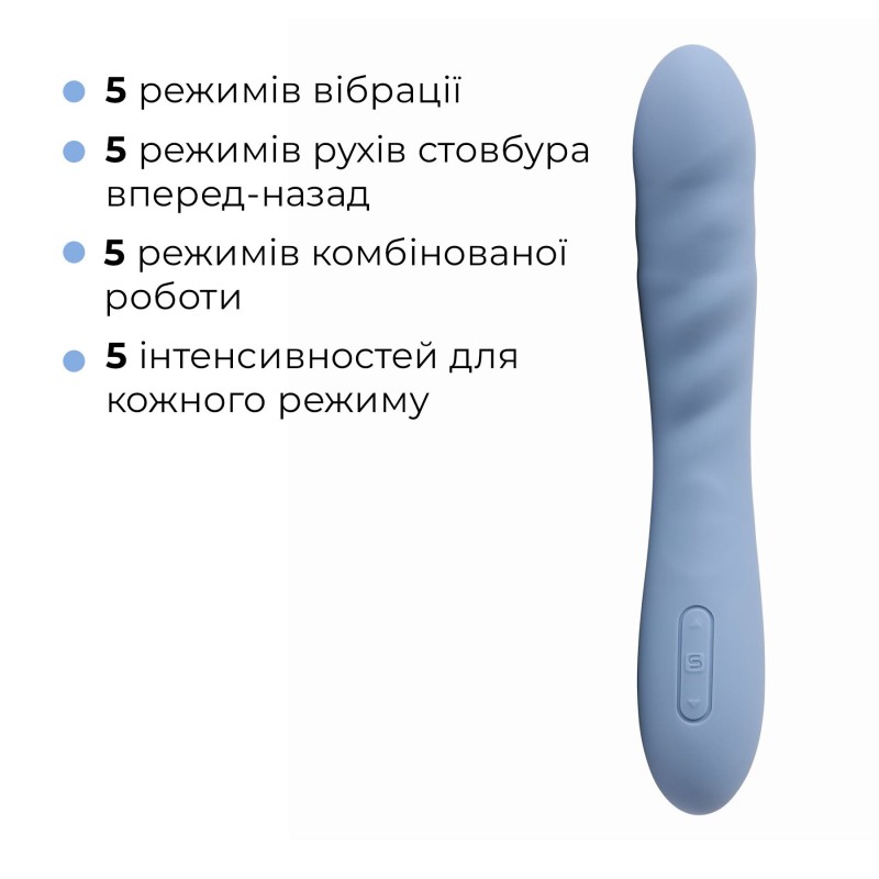 Смарт-вібратор з пульсацією Svakom Ava Neo Cornflower Blue, 15 режимів роботи, водонепроникний