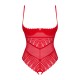 Боди с доступом Obsessive Ingridia crotchless teddy XS/S, красное, открытая грудь