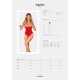 Боди с доступом Obsessive Ingridia crotchless teddy XS/S, красное, открытая грудь
