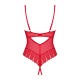 Боди с доступом Obsessive Ingridia crotchless teddy XS/S, красное, открытая грудь