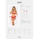 Комплект Obsessive Ingridia 2-pcs crotchless set XL/2XL, красный, с доступом, открытая грудь