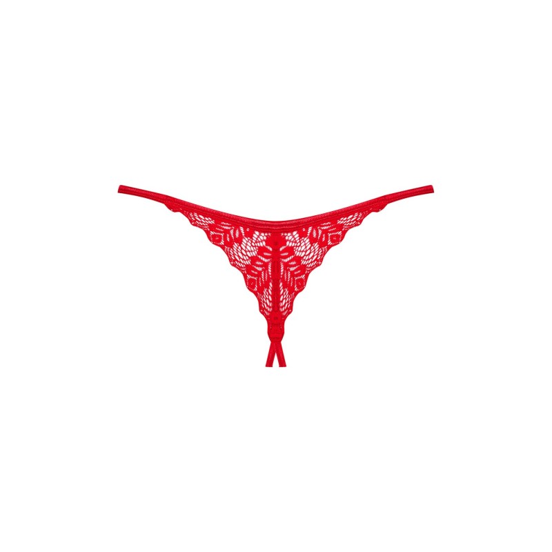 Трусики з доступом Obsessive Ingridia crotchless thong XS/S, червоні