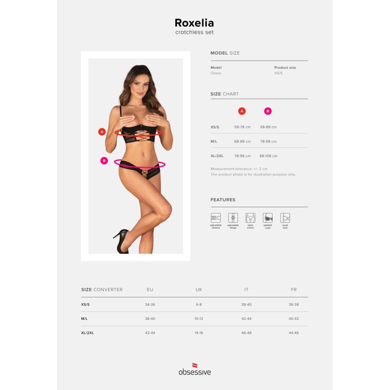 Комплект Obsessive Roxelia 2-pcs crotchless set XS/S