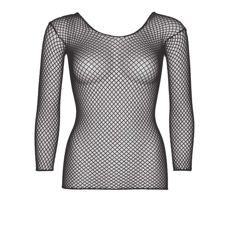 Сітчастий топ Leg Avenue Long Sleeves T-Shiets Black, One Size