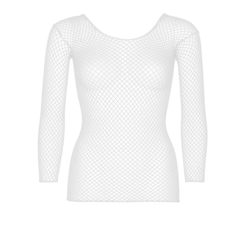 Сетчатый топ Leg Avenue Long Sleeves T-Shirts White, One Size