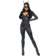Эротический костюм супергероя-кошечки Leg Avenue Wicked Kitty S, комбинезон, пояс, маска, ушки