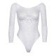 Эротическое боди-бодистокинг Leg Avenue Snap crotch thong back teddy White M/L