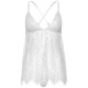 Сорочка бебі-дол Leg Avenue Floral lace babydoll & string White L, стрінги