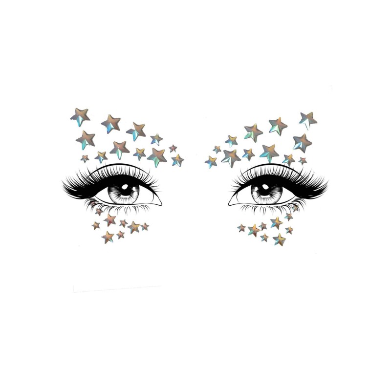 Прикраса-зірочки для тіла Leg Avenue Celeste face jewels sticker, наліпки, світяться у темряві