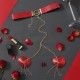 Пестис-сердечка з ланцюжками та чокером JSY Nipple Sticker RT236114 Red