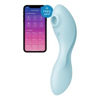 Вакуумний смарт-стимулятор із вібрацією Satisfyer Curvy Trinity 5 (Blue)  (м'ята упаковка!!!)