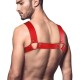 Мужская портупея на грудь из натуральной кожи Feral Feelings - Bulldog Harness Red