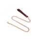 Кожаный ошейник с поводком Liebe Seele Wine Red Collar and Leash, 3 кольца для крепления