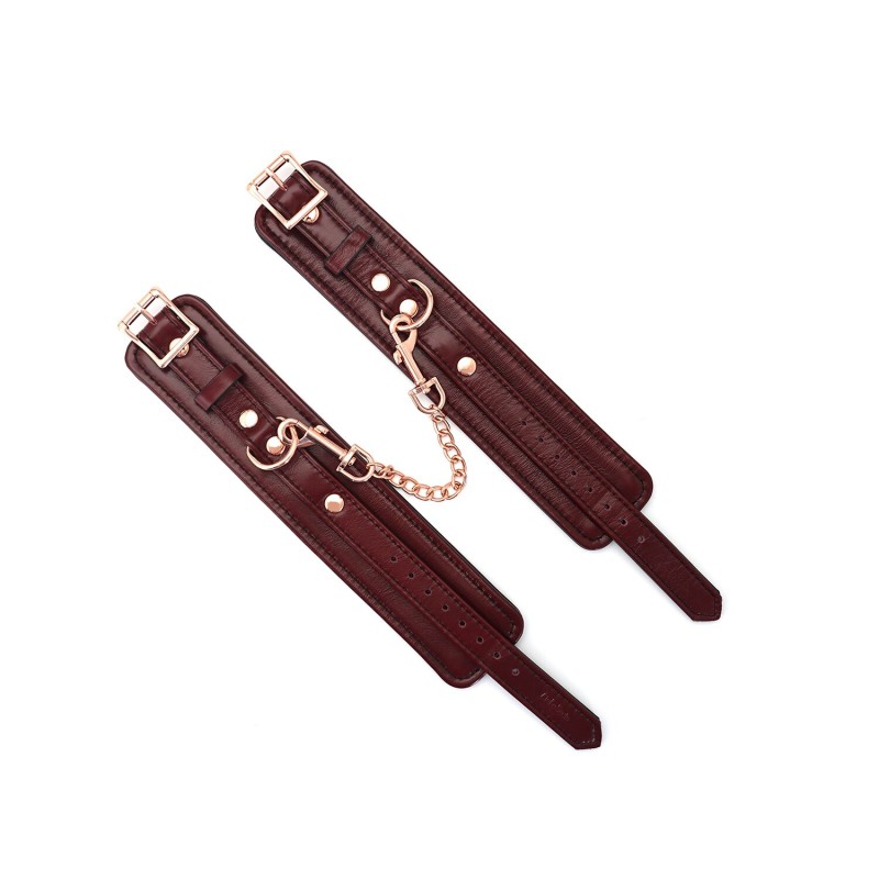 Кожаные поножи Liebe Seele Wine Red Ankle Cuffs, съемная цепочка-крепление