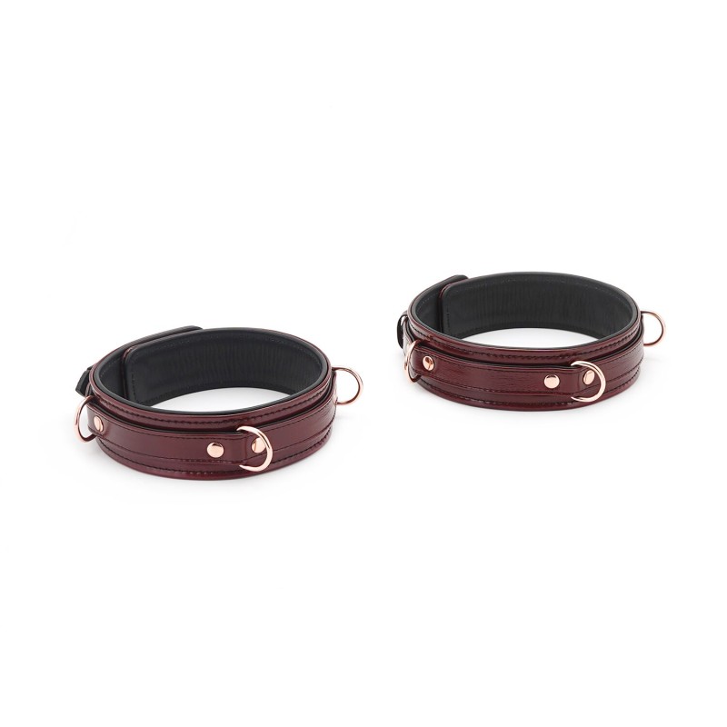 Фіксатори для стегон Liebe Seele Wine Red Thigh Cuffs S Size, натуральна  шкіра