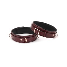 Фіксатори для стегон Liebe Seele Wine Red Thigh Cuffs S Size, натуральна  шкіра