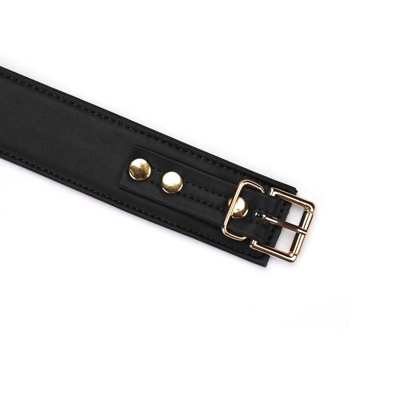 Нашийник з повідцем Liebe Seele Black Organosilicon Collar with Leash, екошкіра