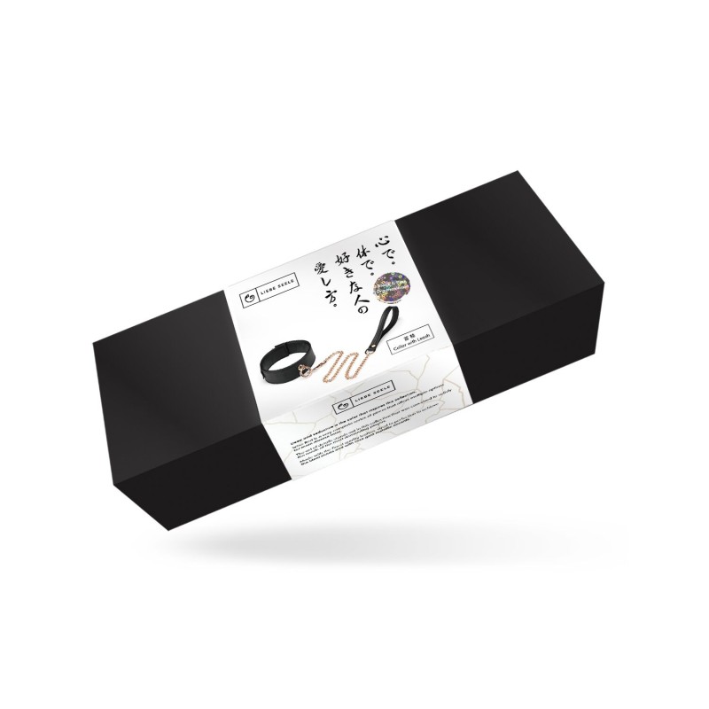 Нашийник з повідцем Liebe Seele Black Organosilicon Collar with Leash, екошкіра