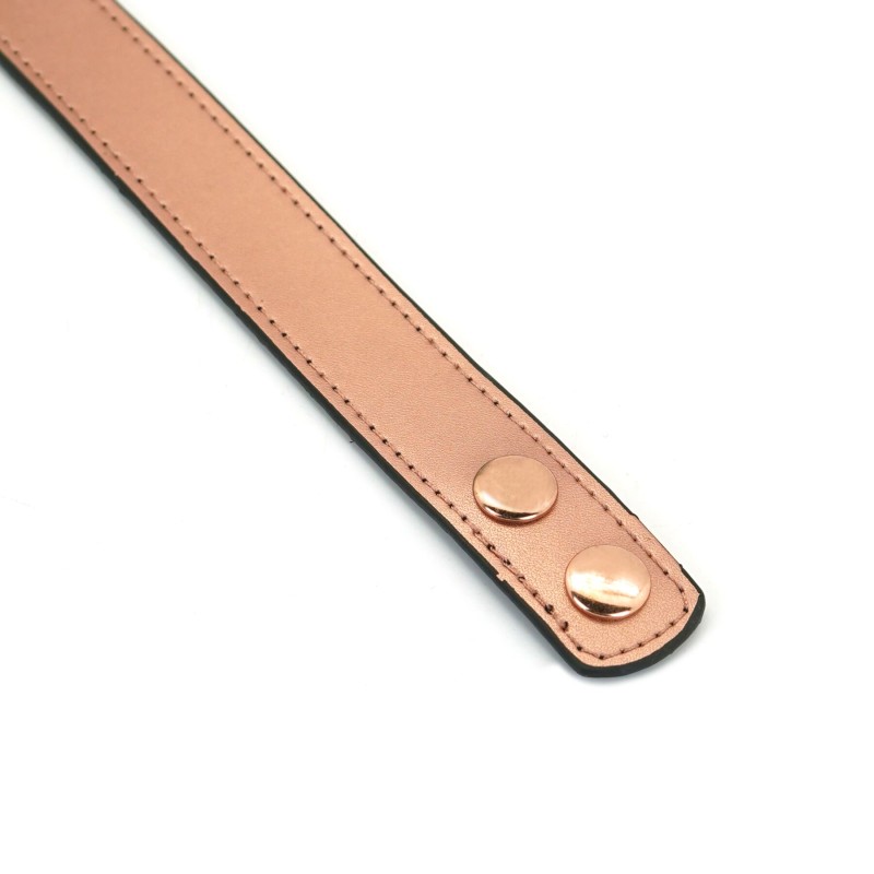 Нашийник із затискачами для сосків Liebe Seele Rose Gold Memory Collar with Nipple Clamps, шкіра