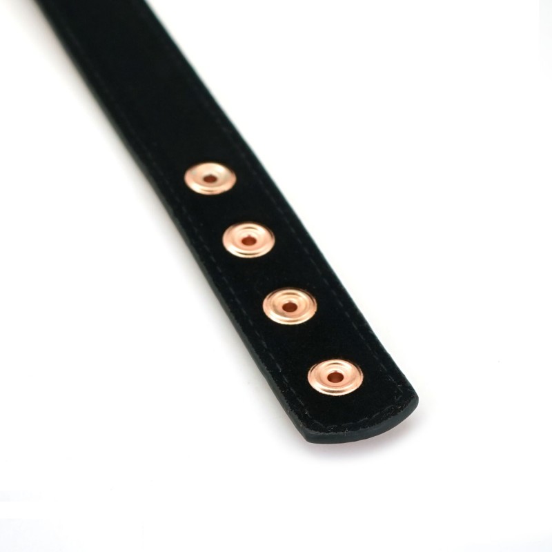 Нашийник із затискачами для сосків Liebe Seele Rose Gold Memory Collar with Nipple Clamps, шкіра