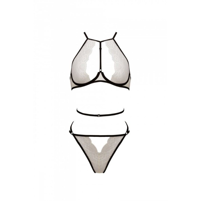 Комплект білизни Passion CHIKA SET, S/M, cream, топ, трусики