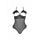 Еротичне боді Passion DOLLY BODY, L/XL, black, з відкритими чашками