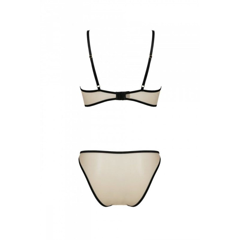Комплект Passion LORINA SET, XXL/XXXL, beige, бюстгальтер и трусики