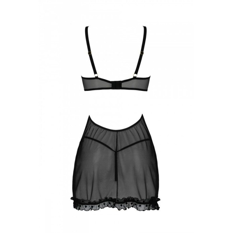 Еротичний пеньюар Passion MARINA CHEMISE, S/M, black