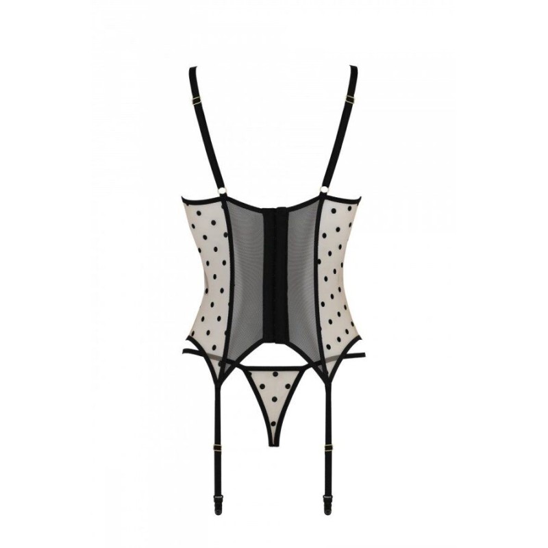 Корсет Passion MARINA CORSET, XXL/XXXL, beige, з відкритими чашками