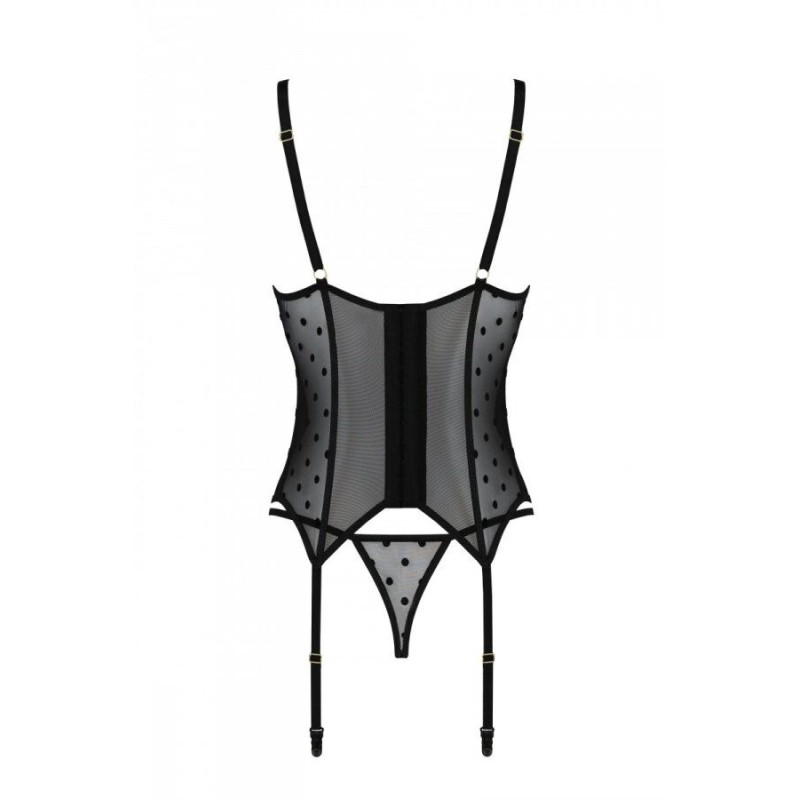 Корсет Passion MARINA CORSET, S/M, black, з відкритими чашками