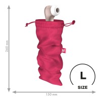 Мішечок для секс-іграшок Satisfyer Treasure Bag L, рожевий, на шнурку