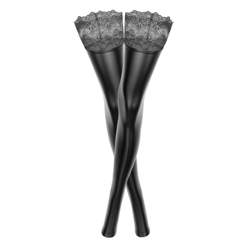 Панчохи з мокрим ефектом Noir Handmade F135 Powerwetlook stockings, XL, без мисків