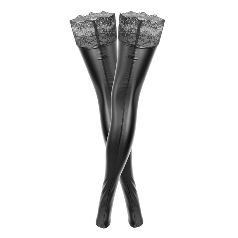 Панчохи з мокрим ефектом Noir Handmade F135 Powerwetlook stockings, XXL, без мисків