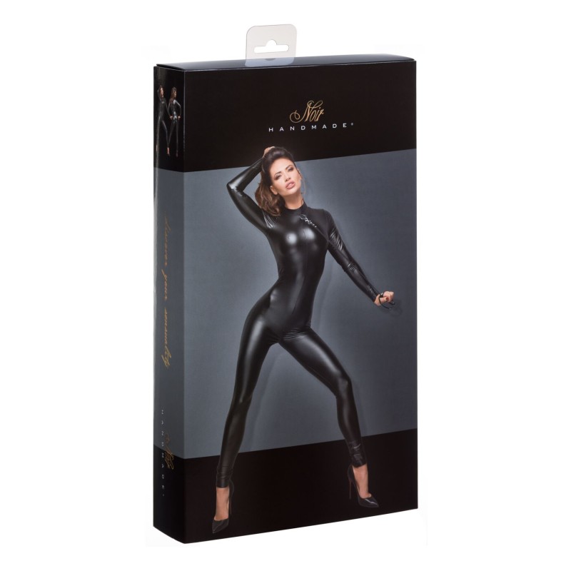 Комбінезон Noir Handmade F162 Powerwetlook overall with leash and two-way zipper, L, мокрий ефект