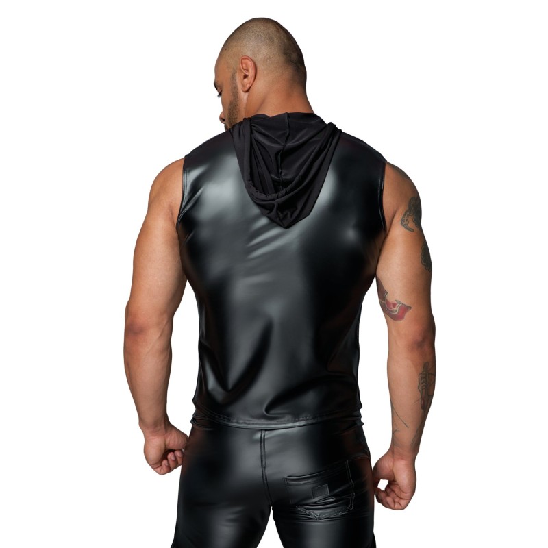 Чоловіча безрукавка з капюшоном Noir Handmade H062 Hooded Shirt, M, мокрий ефект